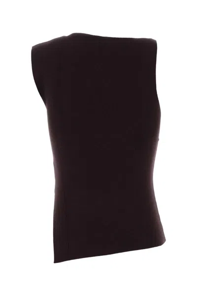 Courrèges Courreges Women Aubergine Viscose Blend Tank Top In Brown