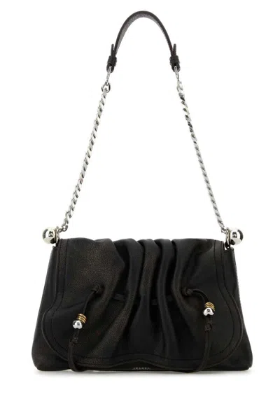Isabel Marant Women Dark Brown Leather Bolton Shoulder Bag In Black