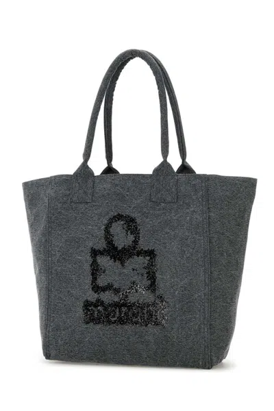 Isabel Marant Women Grey Canvas Small Yenky Shopping Bag In Gray