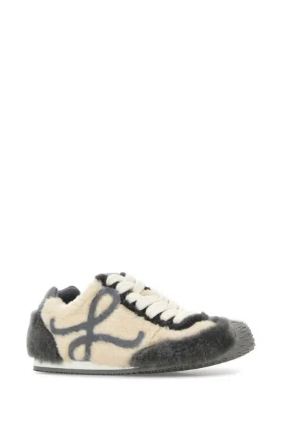 Loewe Two-tone Shearling Ballet Runner 2.0 Sneakers In Multi