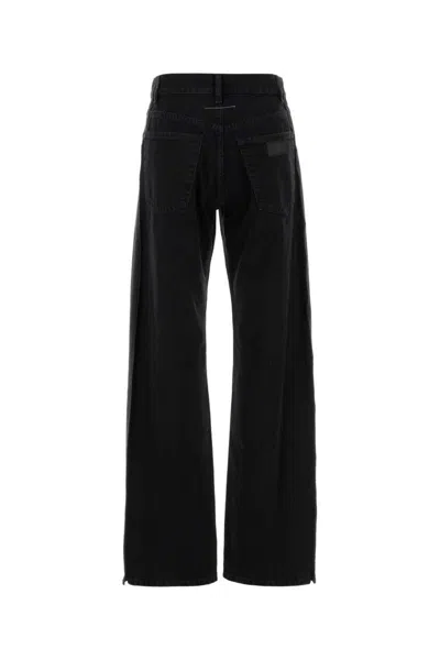 Mm6 Maison Margiela Wide Leg Five-pocket Trousers In Black