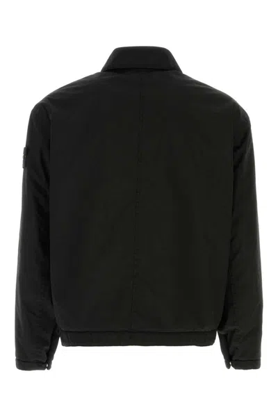 Stone Island Versatile Utility Jacket Adjustable Features In Black