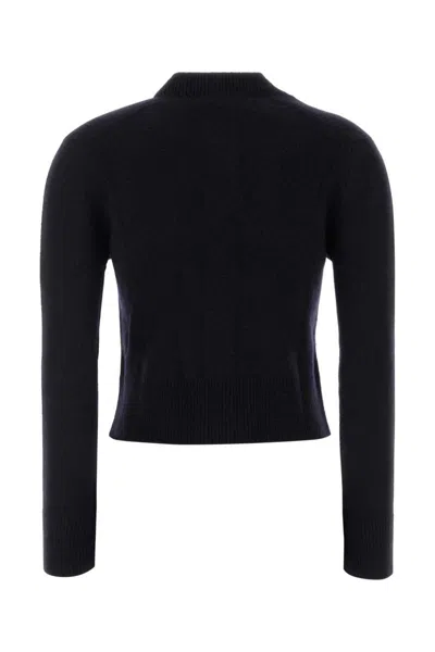 Maison Kitsuné Maison Kitsune Midnight Blue Wool Cardigan In Black