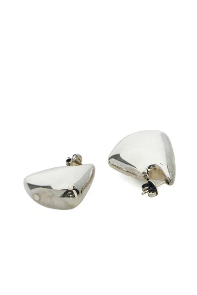 Bottega Veneta Silver Fin Earrings In Silver