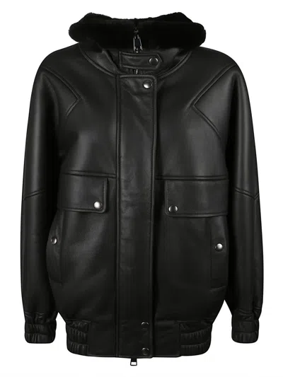 Blancha Fur-collar Jacket In Black