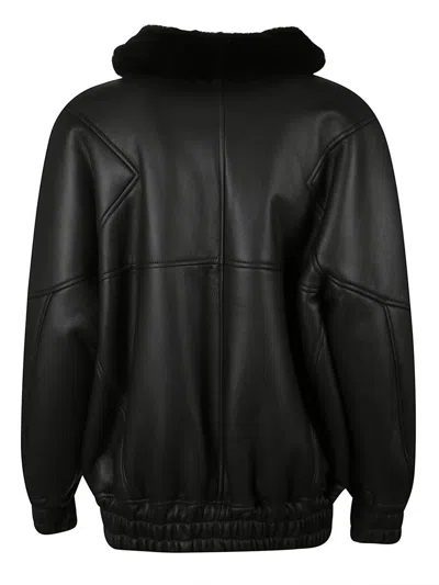 Blancha Fur-collar Jacket In Black