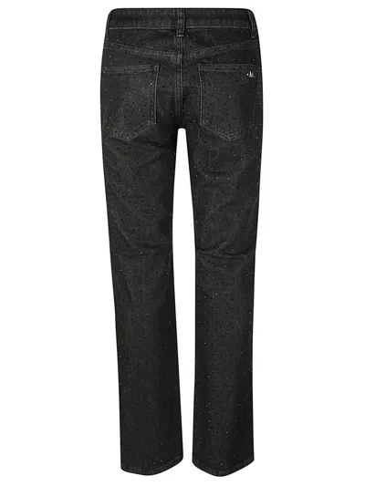 Michael Kors Studded Stretch Denim Cigarette Jeans In Black