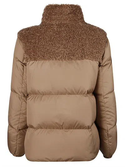 Moncler Beige Esnaie Teddy-trimmed Short Down Jacket In Multi