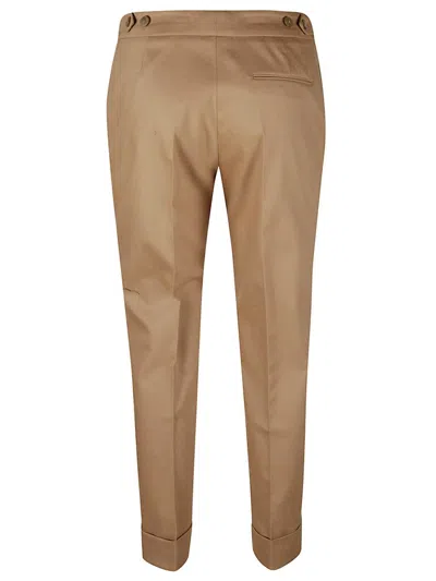 Pt Torino Pleated-cuff Trousers In Brown