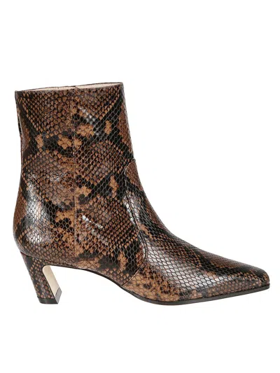 Stuart Weitzman Stassi 50 Snake-effect Leather Ankle Boots In Animal Print