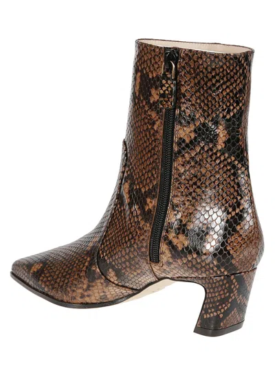 Stuart Weitzman Stassi 50 Snake-effect Leather Ankle Boots In Animal Print