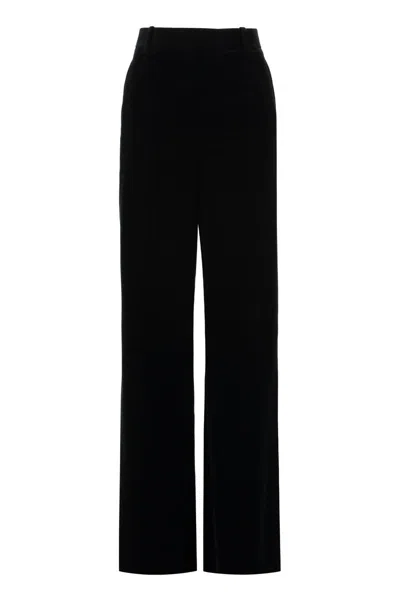 Valentino Garavani Velvet Trousers In Black