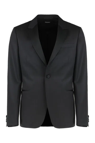 Zegna Single-breasted Tailored Suit In Black