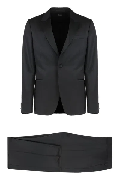 Zegna Single-breasted Tailored Suit In Black
