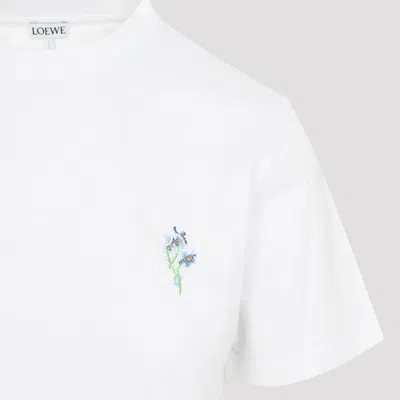 Loewe Floral-embroidered Short-sleeved T-shirt In White