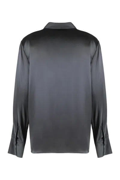 Peserico Satin Shirt In Black