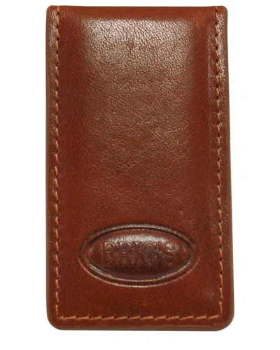 Bric's Monte Rosa Leather Money Clip In Brown