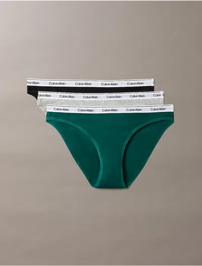 Calvin Klein Women's Modern Logo 3-pack Bikini In Multi