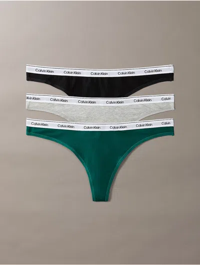 Calvin Klein 3pk Modern Logo Thong In Multi