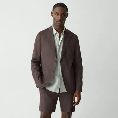 Theory Clinton Blazer In Good Linen In Brown