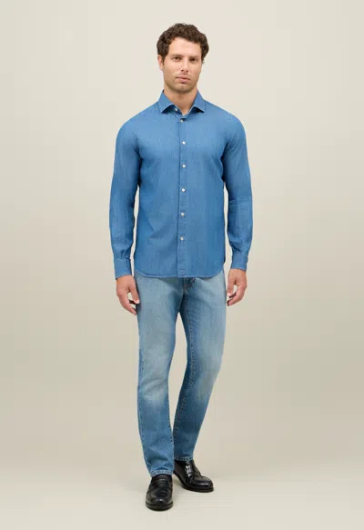 Boglioli Chambray Shirt In Blue