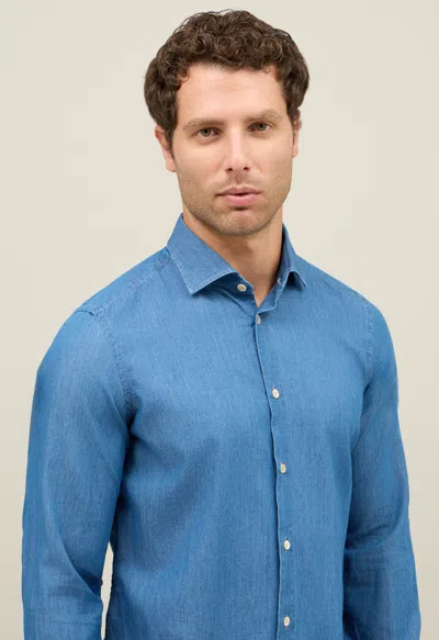 Boglioli Chambray Shirt In Blue