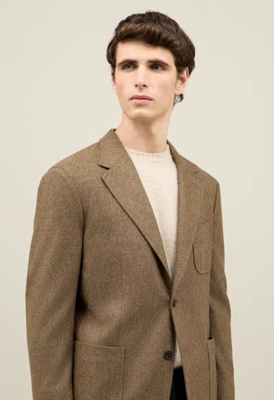 Boglioli Wool Flannel Windsor Jacket In Brown