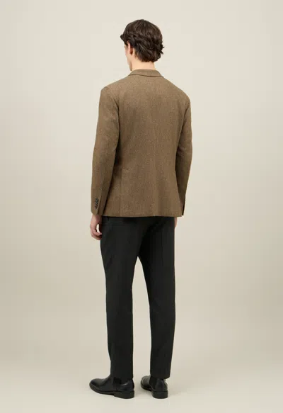 Boglioli Wool Flannel Windsor Jacket In Brown