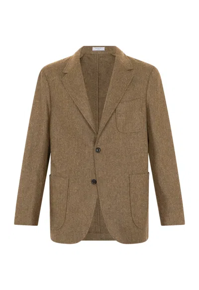 Boglioli Wool Flannel Windsor Jacket In Brown