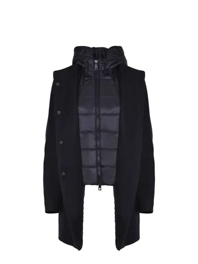 Fay Toggle Coat In Wool Cloth In Black