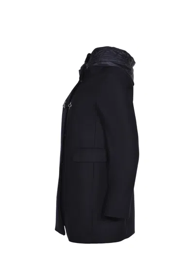 Fay Toggle Coat In Wool Cloth In Black