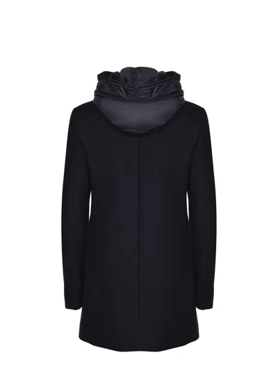 Fay Toggle Coat In Wool Cloth In Black