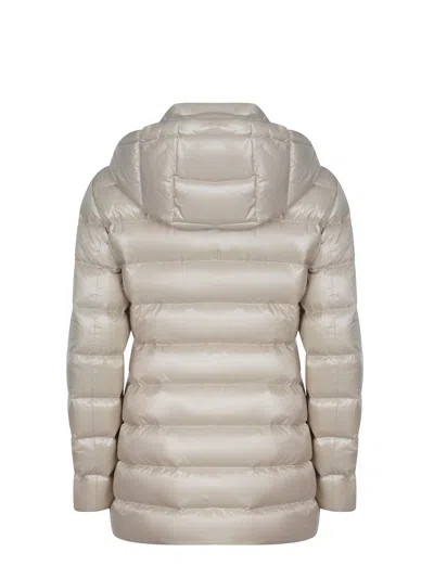 Fay Quilted Hooded Coat Long Sleeves In White