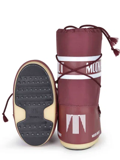 Moon Boot Burgundy Nylon And Synthetic Leather Icon Boots In Burgundy