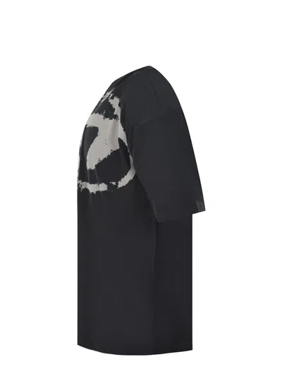 Diesel T-boxt-n14 T-shirt With Flocked Logo In Black