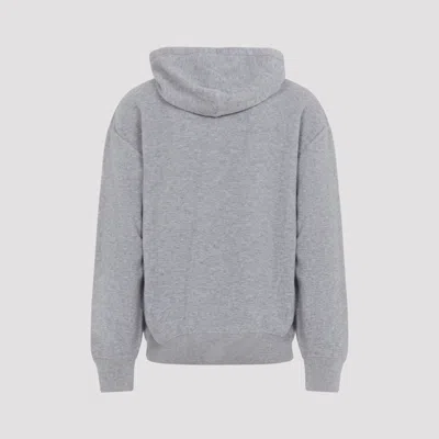 Loewe Drawstring Hoodie With Ribbed Cuffs And Hem In Gray