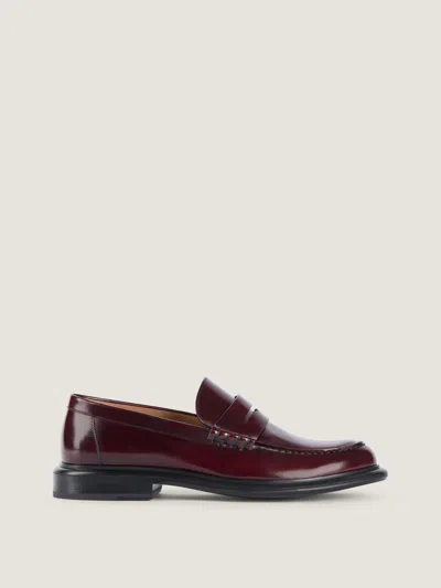Givenchy Gent Loafers In Brushed Leather In Burgundy