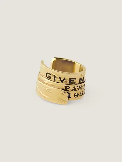 Givenchy Tape Earcuff In Metal And Enamel In Gold