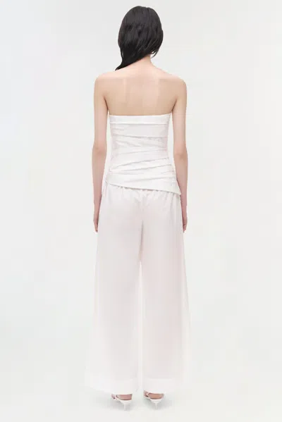Simkhai Emerson Ruched Bustier Top In White