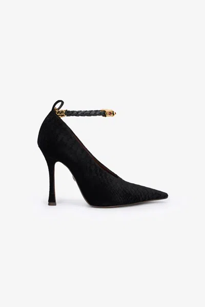 Roberto Cavalli Black Pumps With Strap In Black
