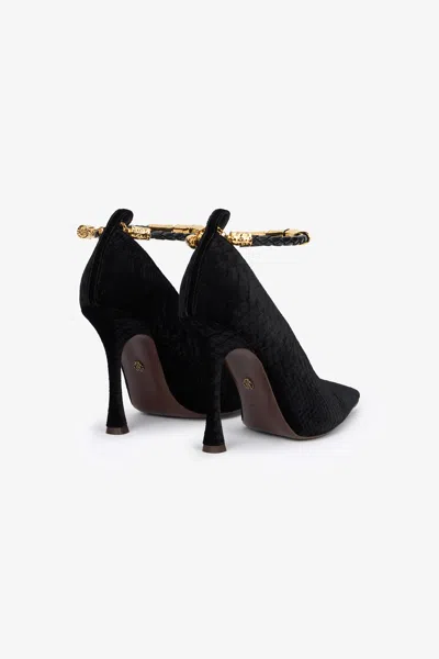 Roberto Cavalli Black Pumps With Strap In Black