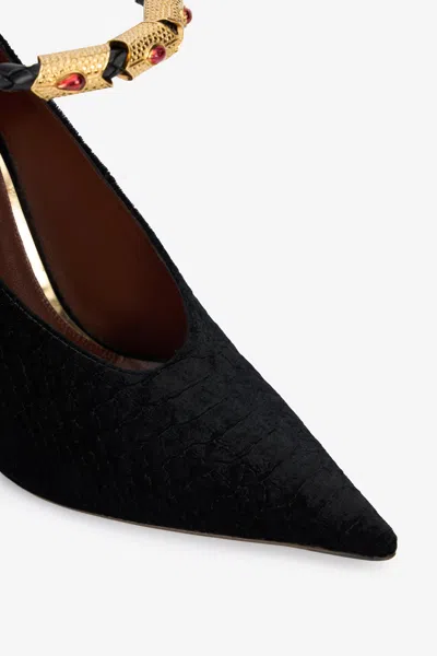 Roberto Cavalli Black Pumps With Strap In Black