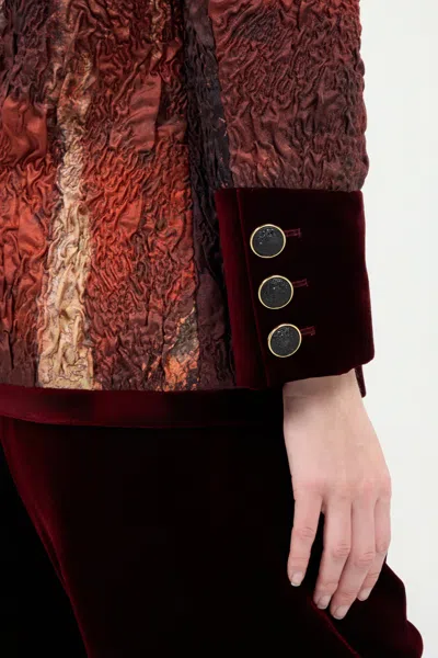 Roberto Cavalli Red Silk Jacket With Marble Print In Red