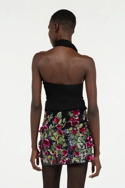 Roberto Cavalli Black Open-shoulder Knitted Top In Black