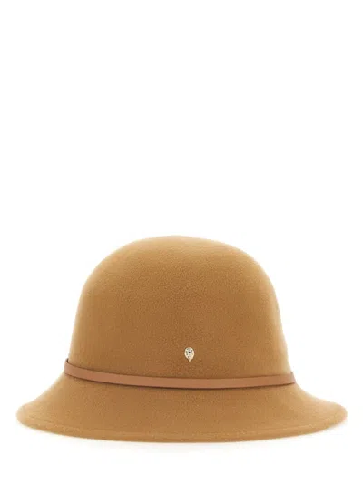 Helen Kaminski Leather-trimmed Wool Bucket Hat With Soft Crown In Brown