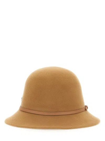 Helen Kaminski Leather-trimmed Wool Bucket Hat With Soft Crown In Brown