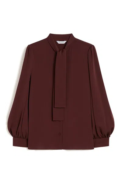 Max Mara Silk Charmeuse Shirt In Red