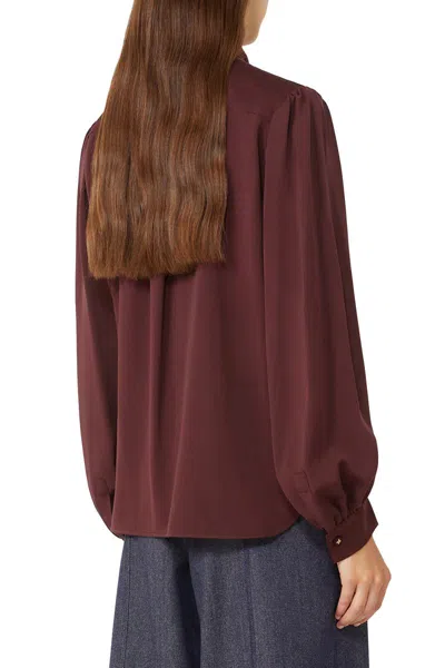 Max Mara Silk Charmeuse Shirt In Red