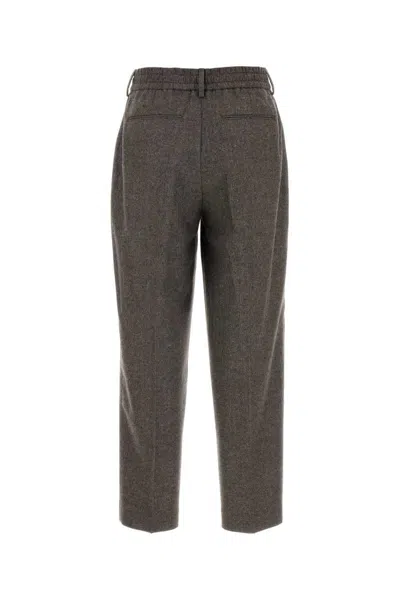 Pt Torino Refined Slim Fit Chinos With Classic Pleats In Gray