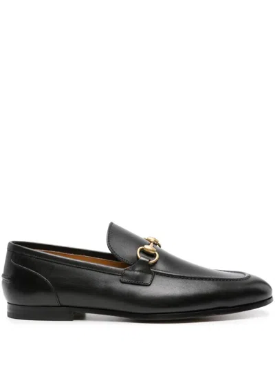 Gucci Men Jordaan Leather Loafers In Black